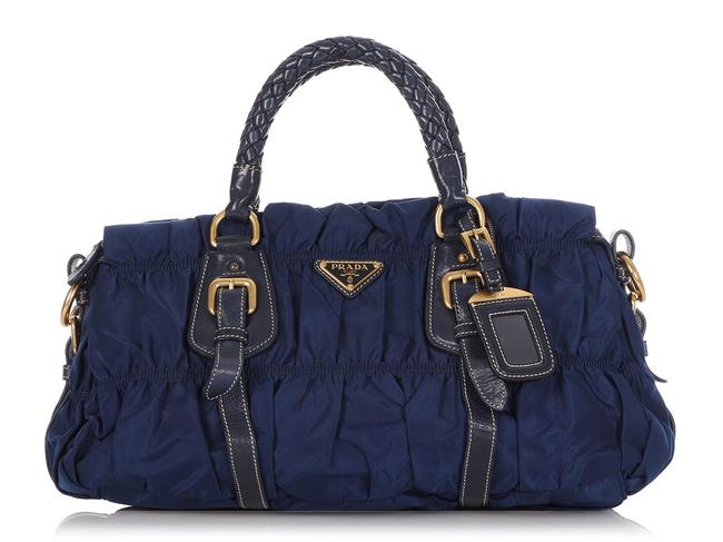 Prada Gaufre Tessuto Blue Nylon Cross Body Bag