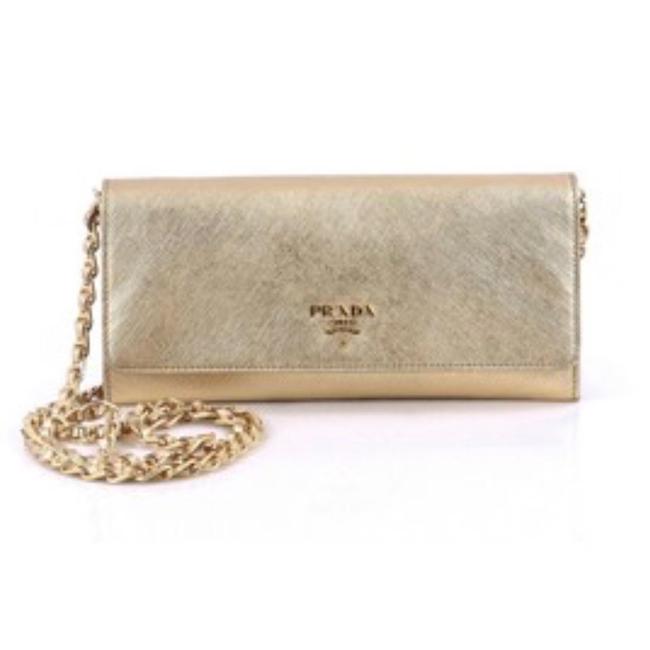 Prada Wallet on Chain Gold Cross Body Bag