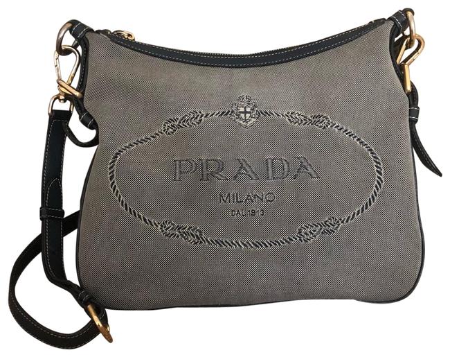 Prada Gray and Black Cross Body Bag
