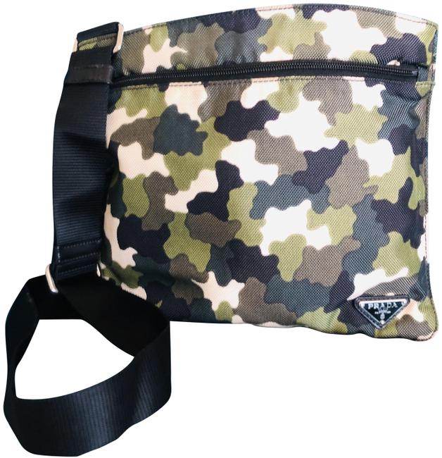 Prada Green Camo Canvas Nylon Cross Body Bag