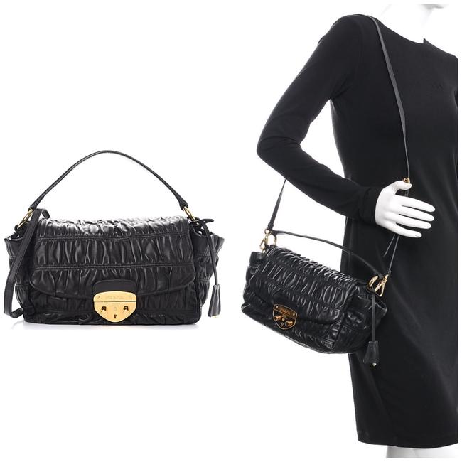 Prada Handbag Black Leather Cross Body Bag