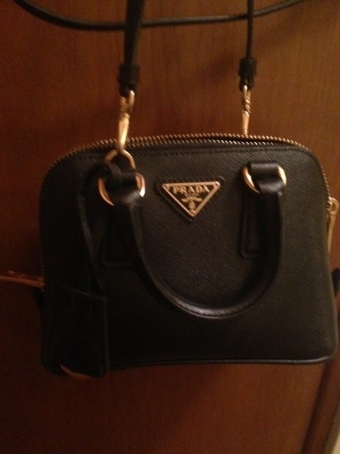 Prada Handbag Mini Purse Black Leather Cross Body Bag