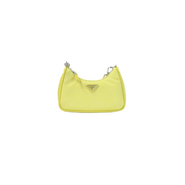 Prada Hobo Mini Yellow Nylon Cross Body Bag