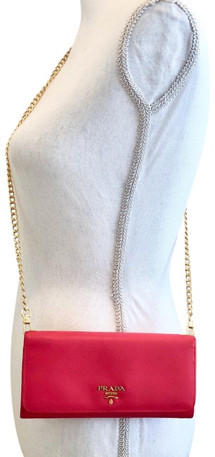 Prada Hot Pink Leather Cross Body Bag