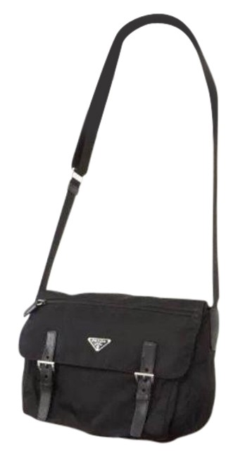 Prada Italy Nylon  Leather Cross Body Bag