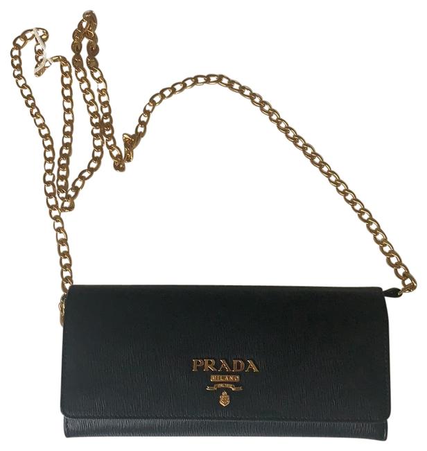 Prada Item #: 23776446 Black Leather Cross Body Bag