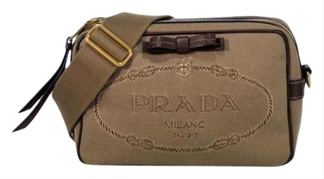 Prada Jacquard Beige Canvas Cross Body Bag