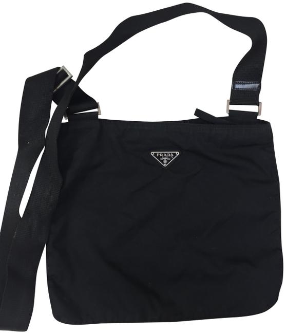 Prada Large Black Nylon Cross Body Bag