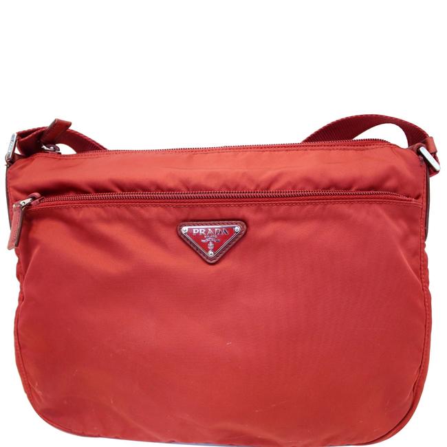 Prada Large Red Nylon Cross Body Bag