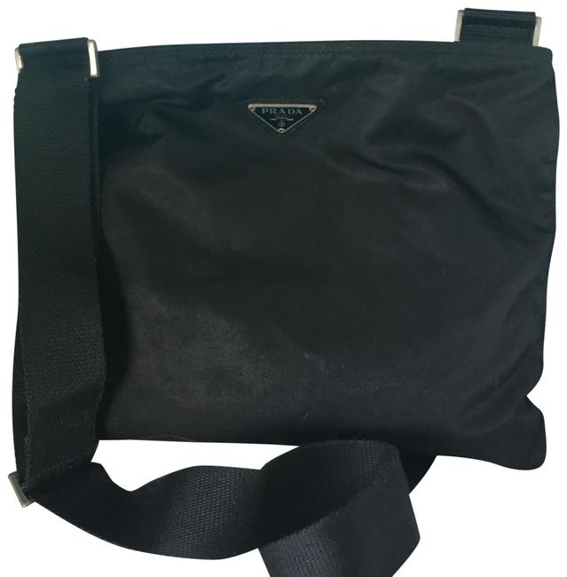 Prada Large Vela Nylon Sport Black Cross Body Bag