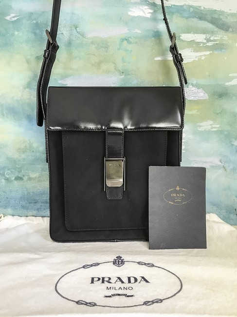 Prada Leather Black Nylon Cross Body Bag