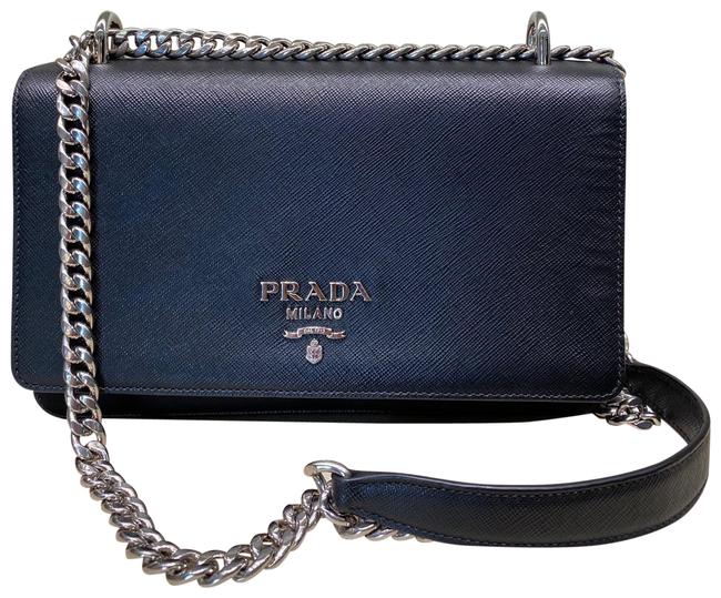 Prada Leather On Chain Black Cross Body Bag