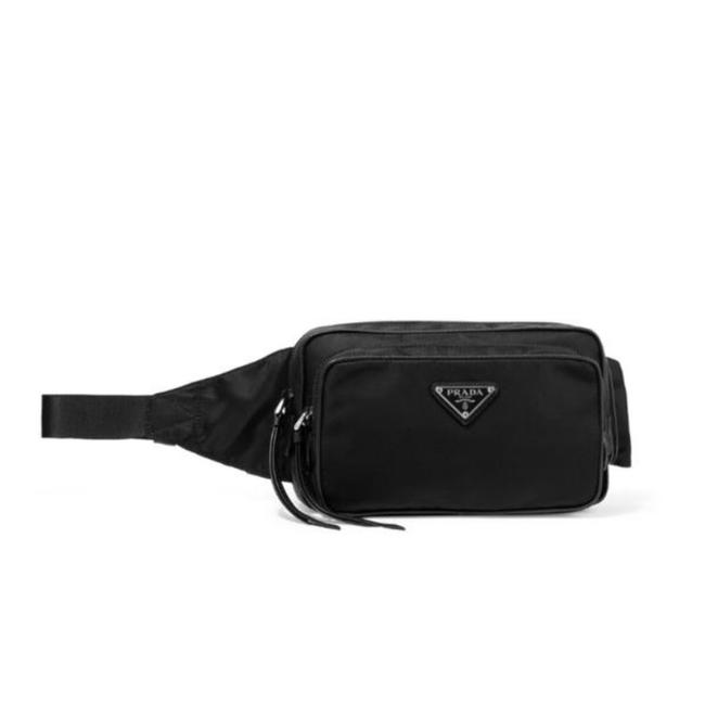 Prada Belt Leather Trimmed Shell Nylon Cross Body Bag