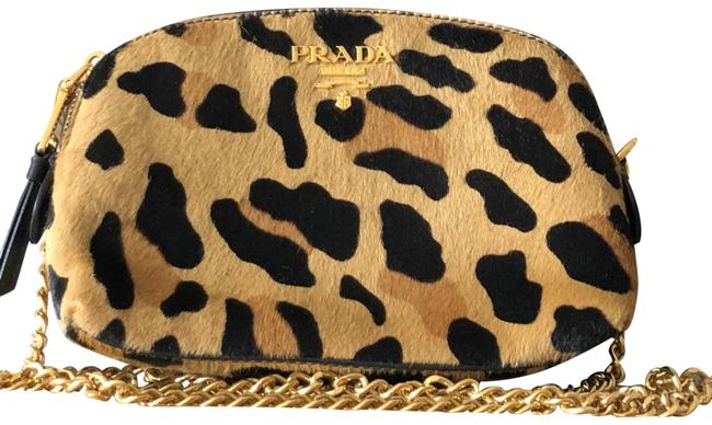 Prada Leopard Print Leather Cross Body Bag