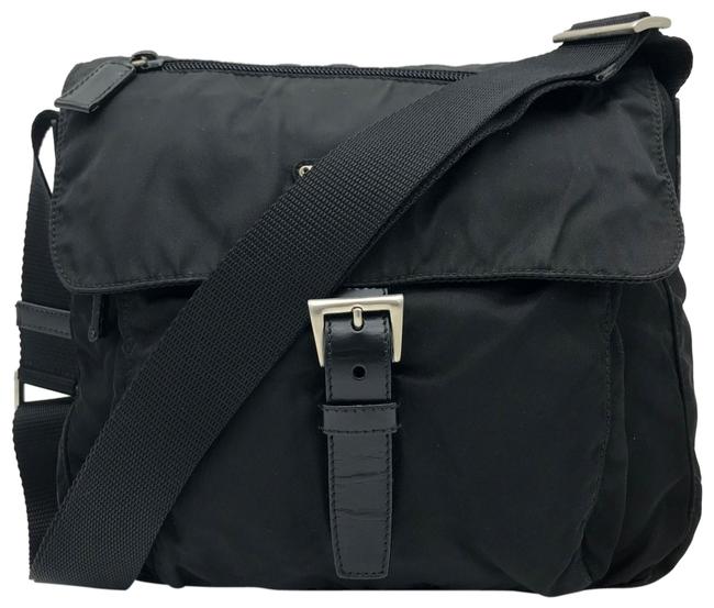 Prada Lightweight Front Pocket Sale Black Nylon Cross Body Bag