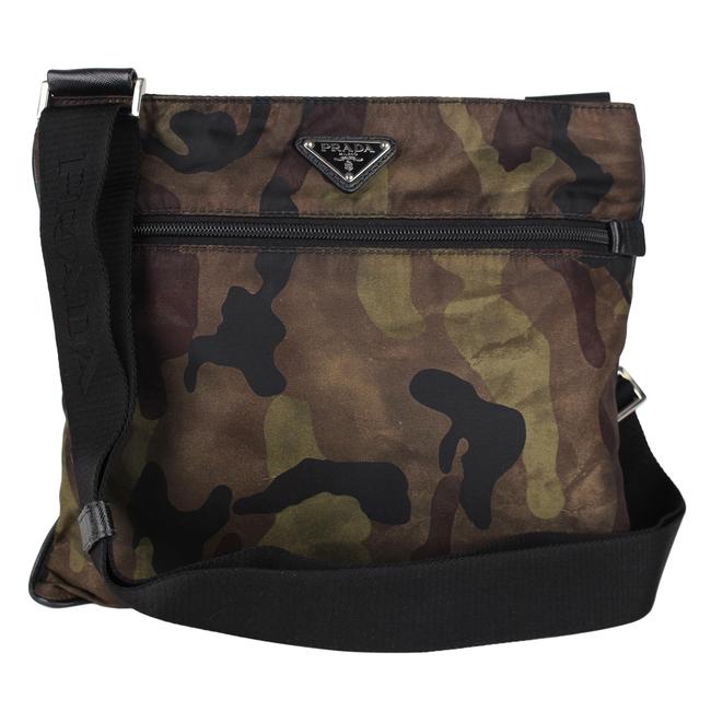 Prada Like New Camouflage 8188 Multi Color Nylon Cross Body Bag