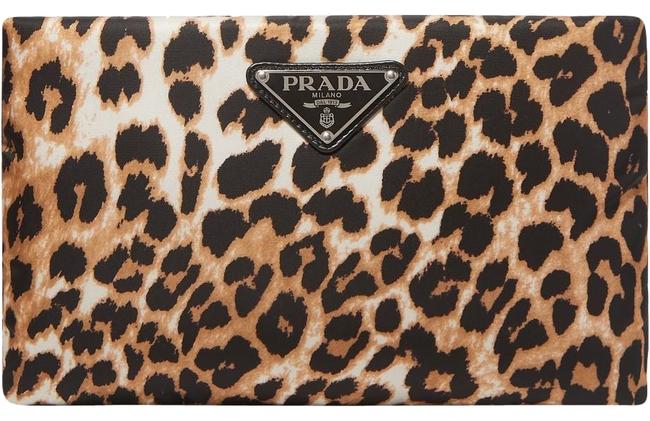 Prada Logo Appliqued Leopard Nylon Cross Body Bag