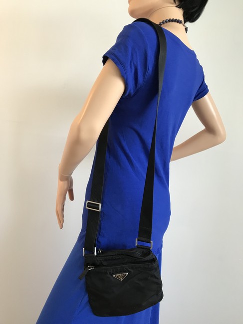 Prada Logo Black Nylon Cross Body Bag