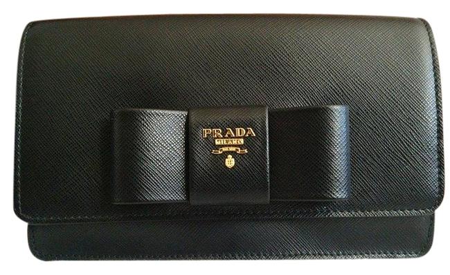 Prada Lux Black Saffiano Leather Cross Body Bag