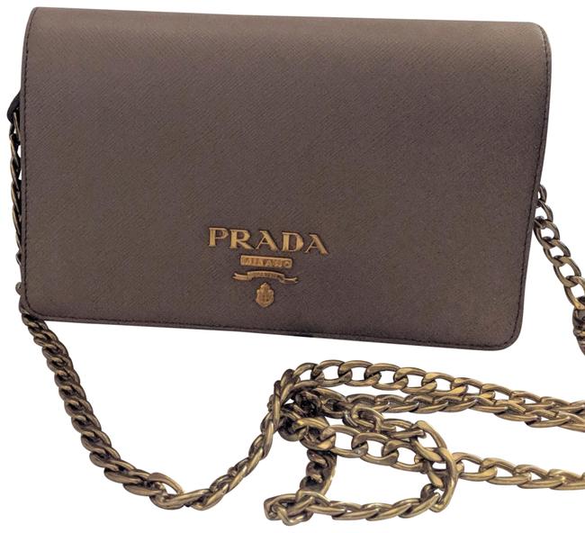 Prada Lux Nude Saffiano Leather Cross Body Bag