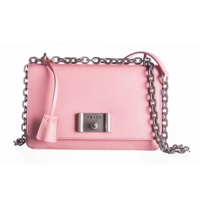 Prada Shoulder Lux Petalo Saffiano Chain 1bd009 Pink Leather Cross Body Bag