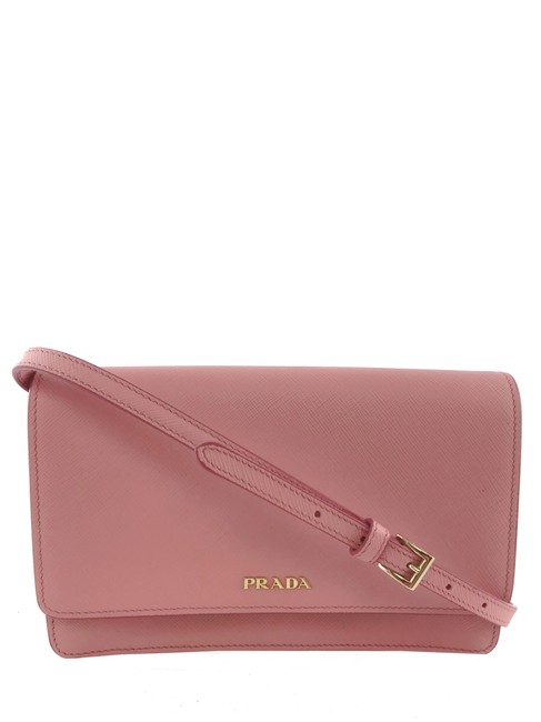 Prada Lux Pink Saffiano Leather Cross Body Bag