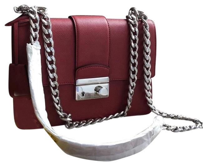Prada Lux Red Saffiano Leather Cross Body Bag
