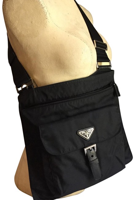 Prada Medium Black Nylon Cross Body Bag