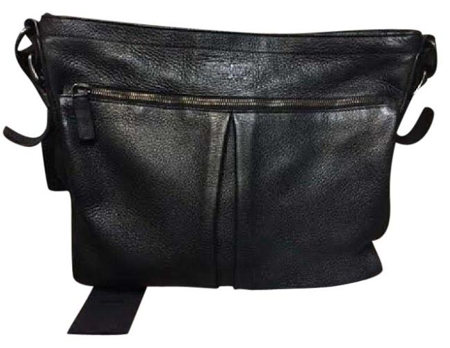 Prada Mens Black Leather Cross Body Bag