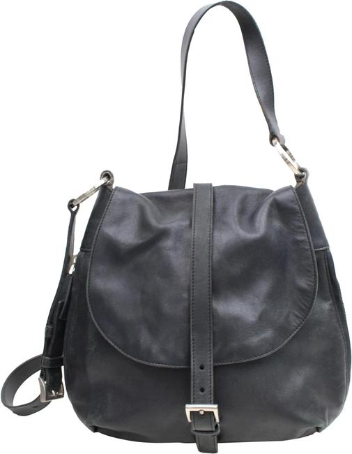 Prada Messenger Belt 868080 Black Leather Cross Body Bag