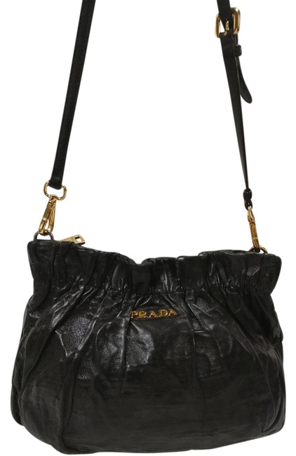 Prada Messenger Black Leather Cross Body Bag