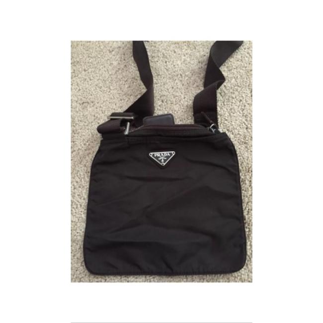 Prada Messenger Black Vinyl Cross Body Bag