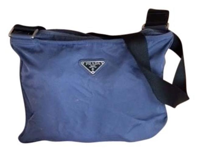 Prada Messenger Dark Blue Nylon Cross Body Bag