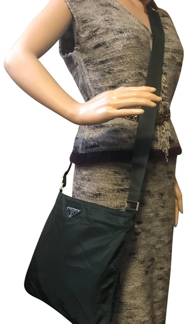 Prada Messenger Dark Green Nylon Cross Body Bag
