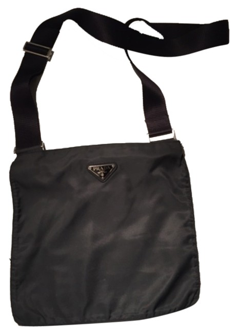 Prada Messenger Dark Grey Vela Cross Body Bag
