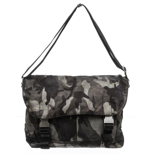 Prada Messenger Gray Camouflage Tessuto Camo Nylon Cross Body Bag