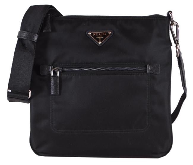 Prada Messenger New Tessuto Purse Black Nylon and Leather Cross Body Bag