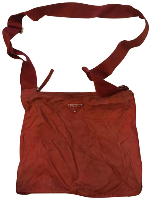Prada Messenger Red Nylon Cross Body Bag