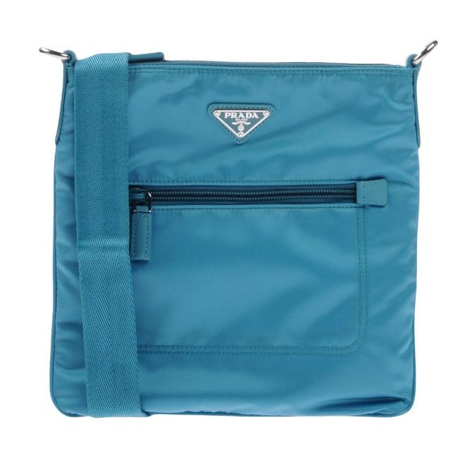 Prada Messenger Turquoise Blue Nylon Cross Body Bag