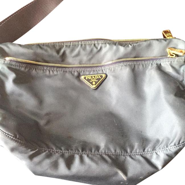 Prada Metallic Navy Blue Nylon Cross Body Bag