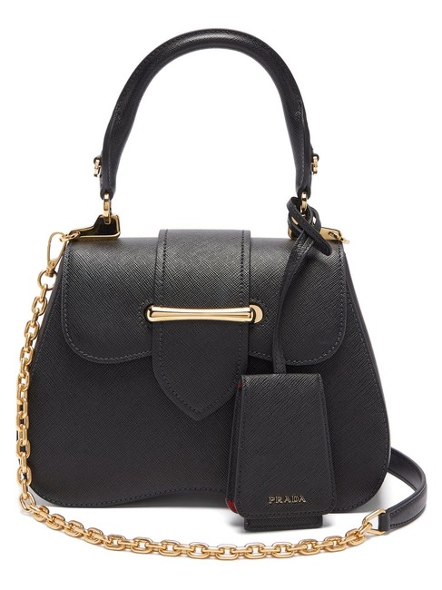 Prada Mf Sidonie Small Saffiano leather Black Leather Cross Body Bag