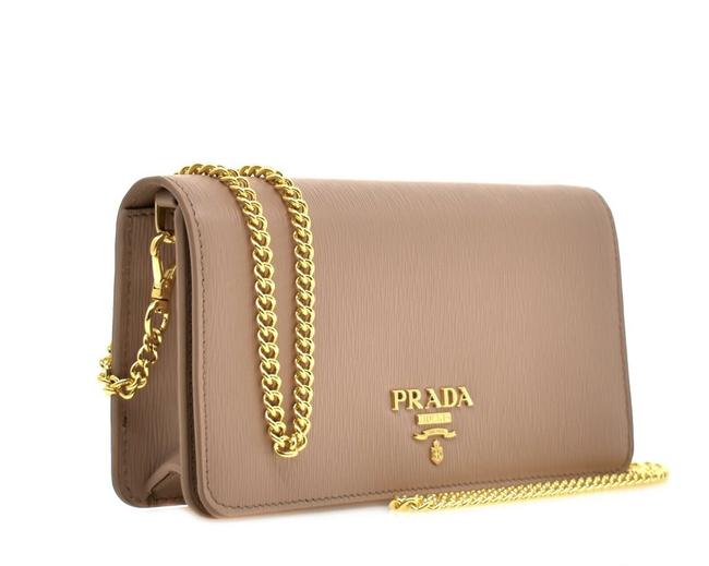 Prada Mini Bandoliera Beige Leather Cross Body Bag