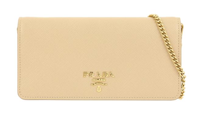 Prada Mini Bandoliera Beige Saffiano Leather Cross Body Bag