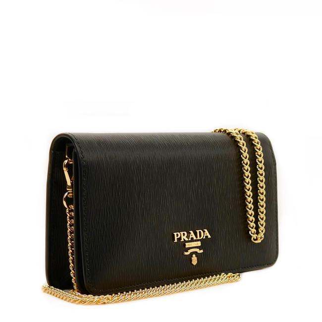 Prada Mini Bandoliera Black Leather Cross Body Bag