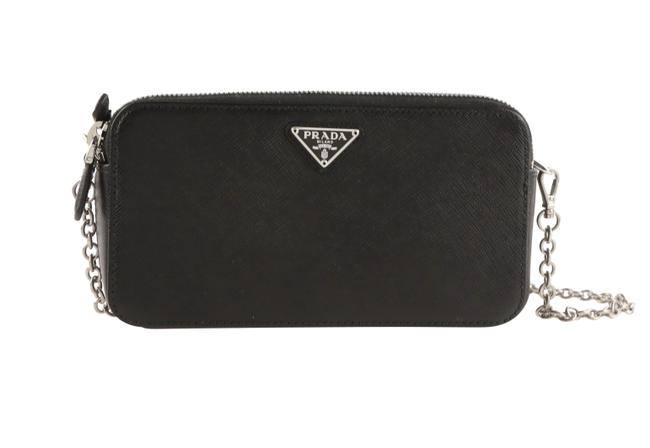 Prada Mini Bandoliere Black Saffiano Leather Cross Body Bag