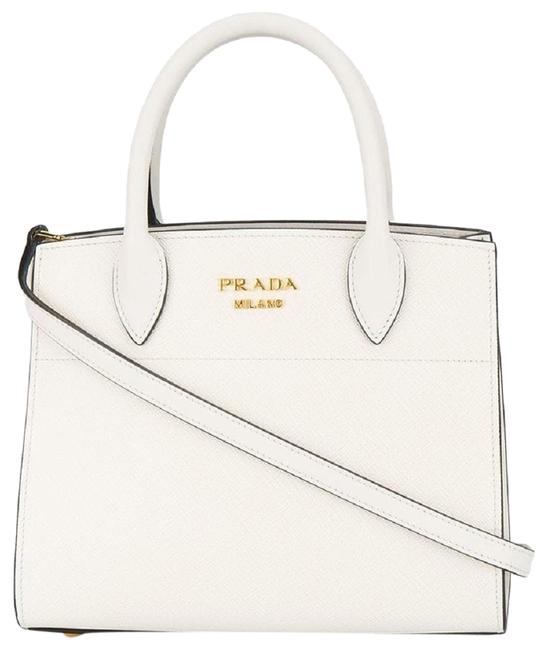 Prada Mini Bibliotheque Handbag 1ba071 White Leather Cross Body Bag