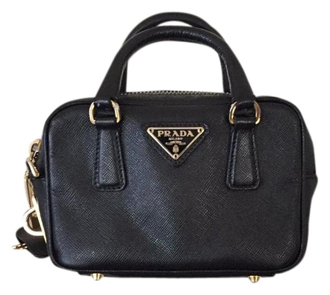 Prada Mini Black Leather Cross Body Bag