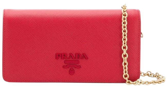 Prada Mini Monochrome Red Saffiano Leather Cross Body Bag