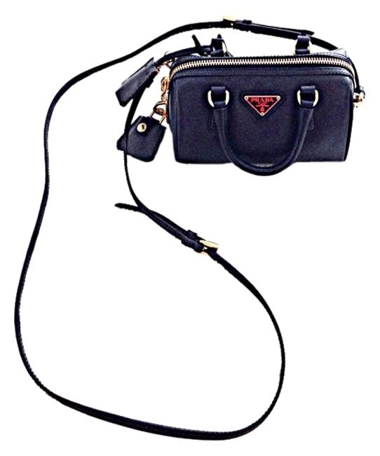 Prada Mini Navy Saffiano Cross Body Bag