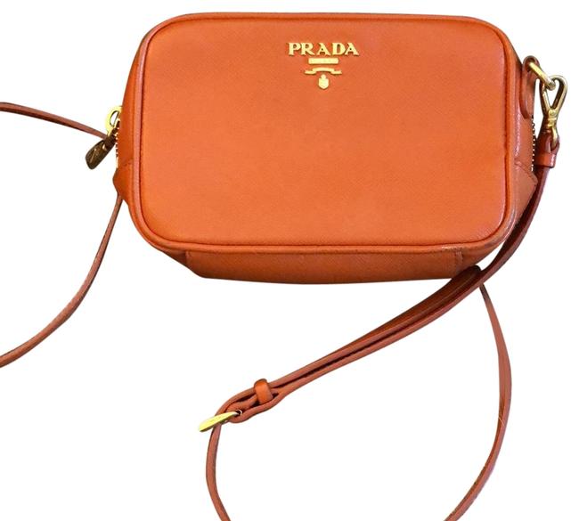 Prada Mini Orange Leather Cross Body Bag